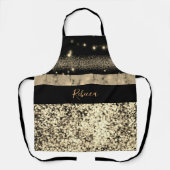 Chic Gold Glitzer Signature Monogram Schürze (Vorderseite)