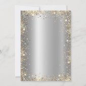 Chic Gold Glitzer Silver 50. Hochzeitstag Einladung (Rückseite)