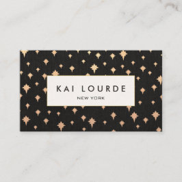 Chic Gold Glitzer Star Black Visitenkarte