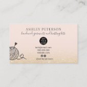 Chic gold Glitzer Strickkastengarne handgefertigt Visitenkarte (Rückseite)