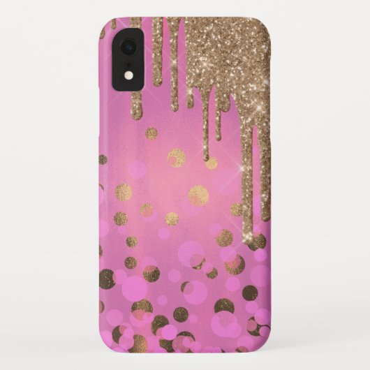 Chic Gold Glitzer Tropfen iPhone 6.1 Fall Case-Mate iPhone Hülle (Rückseite)