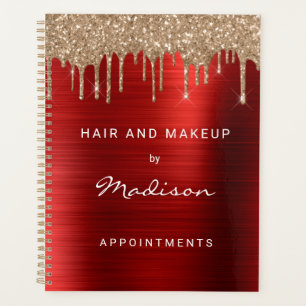 Chic Gold Glitzer Tropfen Roter Termin Planer