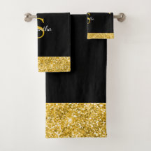 Chic Gold Glitzer Tropfen Sparkor Black Monogram