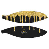 Chic Gold Glitzer Tropfen Sparkor Black Monogram Basketball (Panele)