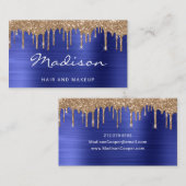 Chic Gold Glitzer Tropfens Stylist Visitenkarte (Vorne/Hinten)