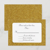 Chic Gold Glitzer Wedding RSVP Card Karte (Vorne/Hinten)