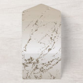 Chic Gold Glitzy Marble All In One Einladung (Außenbereich)