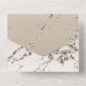 Chic Gold Glitzy Marble All In One Einladung (Rückseite)