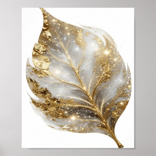 Chic Gold GOLDEN LEAF Grafikdesign Poster (Vorne)