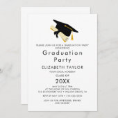 Chic Gold Grad Cap Foto Double Graduation Party I Einladung (Vorne/Hinten)