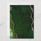 Chic Gold Green Agate Wedding Save the Date (Rückseite)