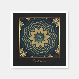 Chic Gold & Green Asian Style 2 Serviette