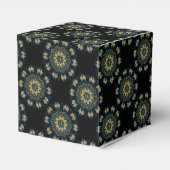 Chic Gold & Green Asian Style Cube 3 Geschenkschachtel (Rückseite)