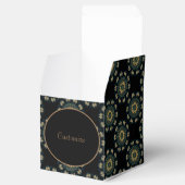 Chic Gold & Green Asian Style Cube Geschenkschachtel (Geöffnet)