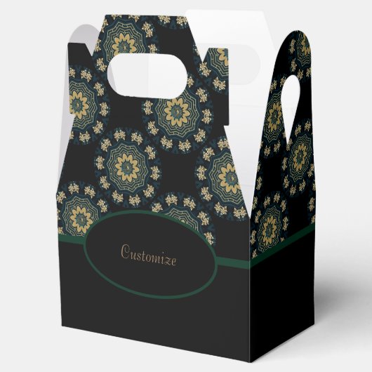 Chic Gold & Green Asian Style Gable 2 Geschenkschachtel (Geöffnet)