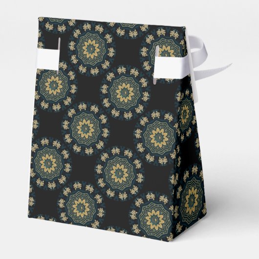 Chic Gold & Green Asian Style Geschenkschachtel (Rückseite)