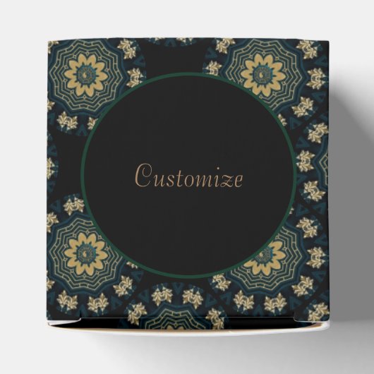 Chic Gold & Green Asian Style Herz 2 Geschenkschachtel (Oben)