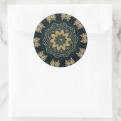 Chic Gold & Green Asian Style Runder Aufkleber (Tasche)
