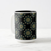 Chic Gold & Green Asian Style Zweifarbige Tasse (Vorderseite Links)