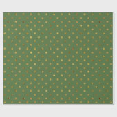 Chic Gold Green Glam Polka Dots Geschenkpapier (Flach)
