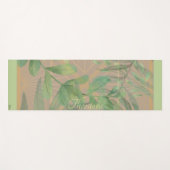 Chic Gold Green Leaf Abstrakt Gold Muster Yogamatte (Vorderseite (Horizontal))