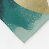 Chic Gold Green White Abstrakt Fleecedecke (Ecke)
