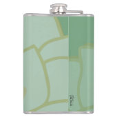 Chic Gold Green White Abstrakt Pattern Flachmann (Rückseite)