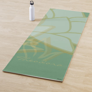 Chic Gold Green White Abstrakt Yogamatte