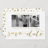 CHIC GOLD HANDSCHRIFTLICHE | FOTO SAVE THE DATE (Vorne/Hinten)