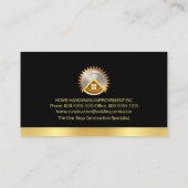 Chic Gold Handyman Signage Wave Visitenkarte (Rückseite)