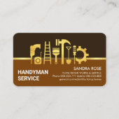 Chic Gold Handyman Tools Border Visitenkarte (Vorderseite)