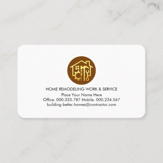 Chic Gold Handyman Tools Border Visitenkarte (Rückseite)