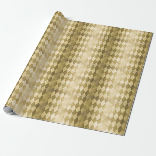 Chic Gold Harlequin Diamant-Muster Geschenkpapier (Ungerollt)