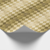 Chic Gold Harlequin Diamant-Muster Geschenkpapier (Ecke)
