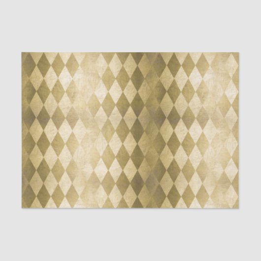 Chic Gold Harlequin Diamant-Muster Seidenpapier (Vorderseite)