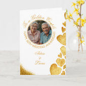 Chic Gold Heart 50. Hochzeitstag Karte (Gelbe Blume)