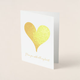 Chic Gold Heart Folienkarte