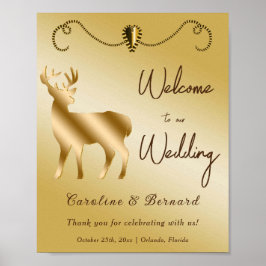 Chic Gold Heart & Gold Glitzer Dealer Begrüßungsze Poster