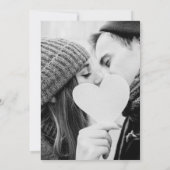 Chic Gold Heart Rustic Kraft Foto Wedding Einladung (Rückseite)