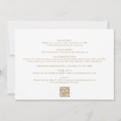Chic Gold Heart Script All in One QR Code Wedding Einladung (Rückseite)