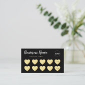 Chic Gold Heart Simple Black Custom Business Logo Treuekarte (Stehend Vorderseite)