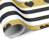 Chic Gold Herz Monochrom-Muster Geschenkpapier (Rolleneckpunkt)