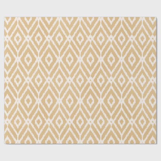 Chic Gold Ikat Stamm Diamant Muster Geschenkpapier (Flach)
