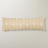 Chic Gold Ikat Stamm Diamant Muster Seitenschläferkissen (Rückseite)