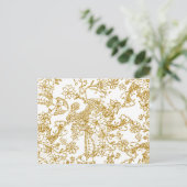 Chic gold Imitats Glitzer handgezeichnet Blumenmus Postkarte (Stehend Vorderseite)