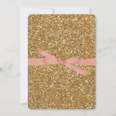 Chic Gold Imitats Glitzer Rose Rosa Einladung (Vorderseite)