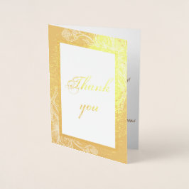 Chic Gold Imitats Metal Foto Hochzeit Vielen Dank Folienkarte