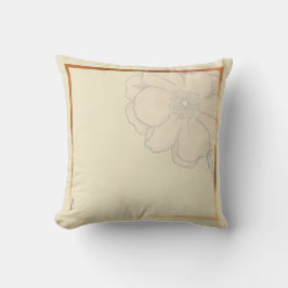 Chic Gold Ivory Abstrakte Blumenrahmen Kissen