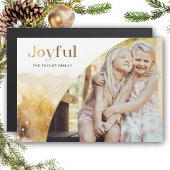 Chic Gold Joyful Script mit kurvem Foto Magnetkarte