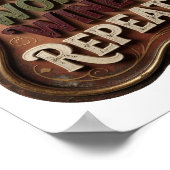 Chic Gold KAFFEE ARBEIT WEIN WIEDERHOLUNG Poster (Ecke)